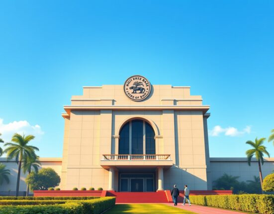 RBI headquarters in Mumbai as the central bank eases INR FX curbs to balance hedging needs, according to DBS analysis.