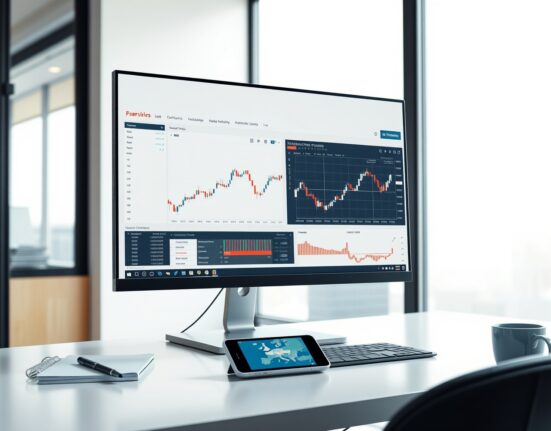 Interactive Brokers cryptocurrency trading platform for European investors on professional monitor