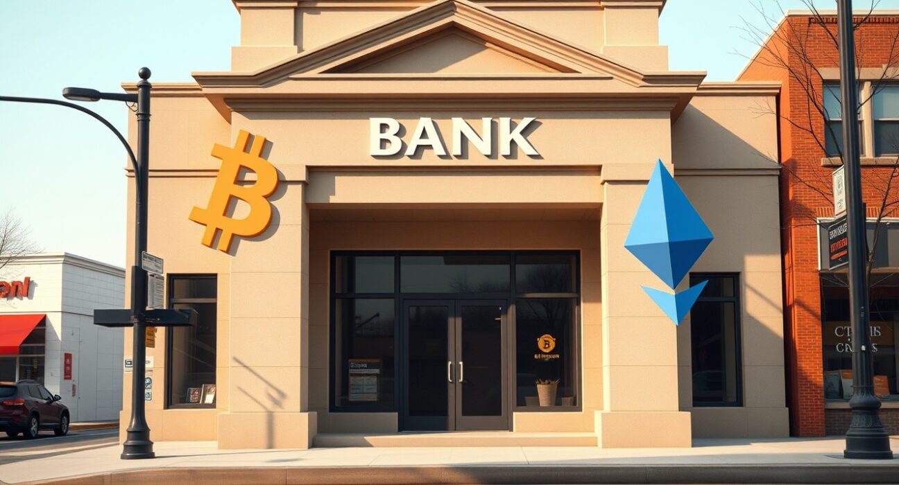 Regional bank facing deposit competition from interest-bearing stablecoins and cryptocurrency.