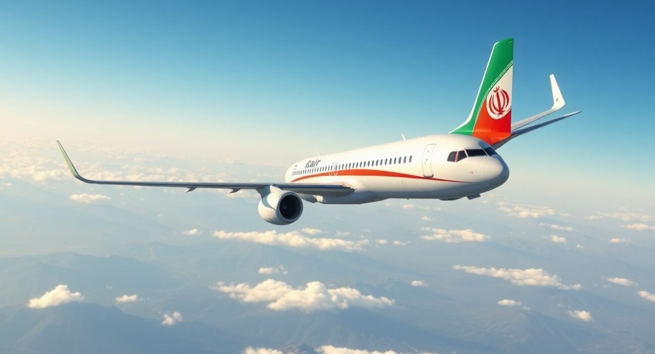 Iran Air passenger aircraft flying after airspace reopening announcement by Civil Aviation Organization