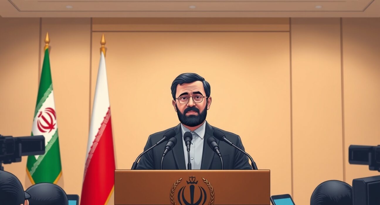 Iranian Foreign Minister Abbas Araghchi speaking at a press conference about US negotiations and failed objectives