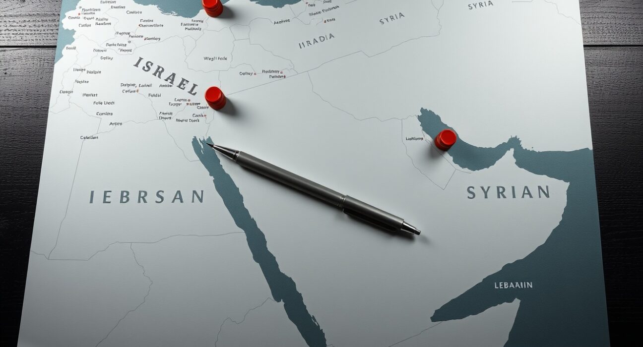 Geopolitical map analysis showing Iran's military operations across Middle East conflict zones despite ceasefire agreements