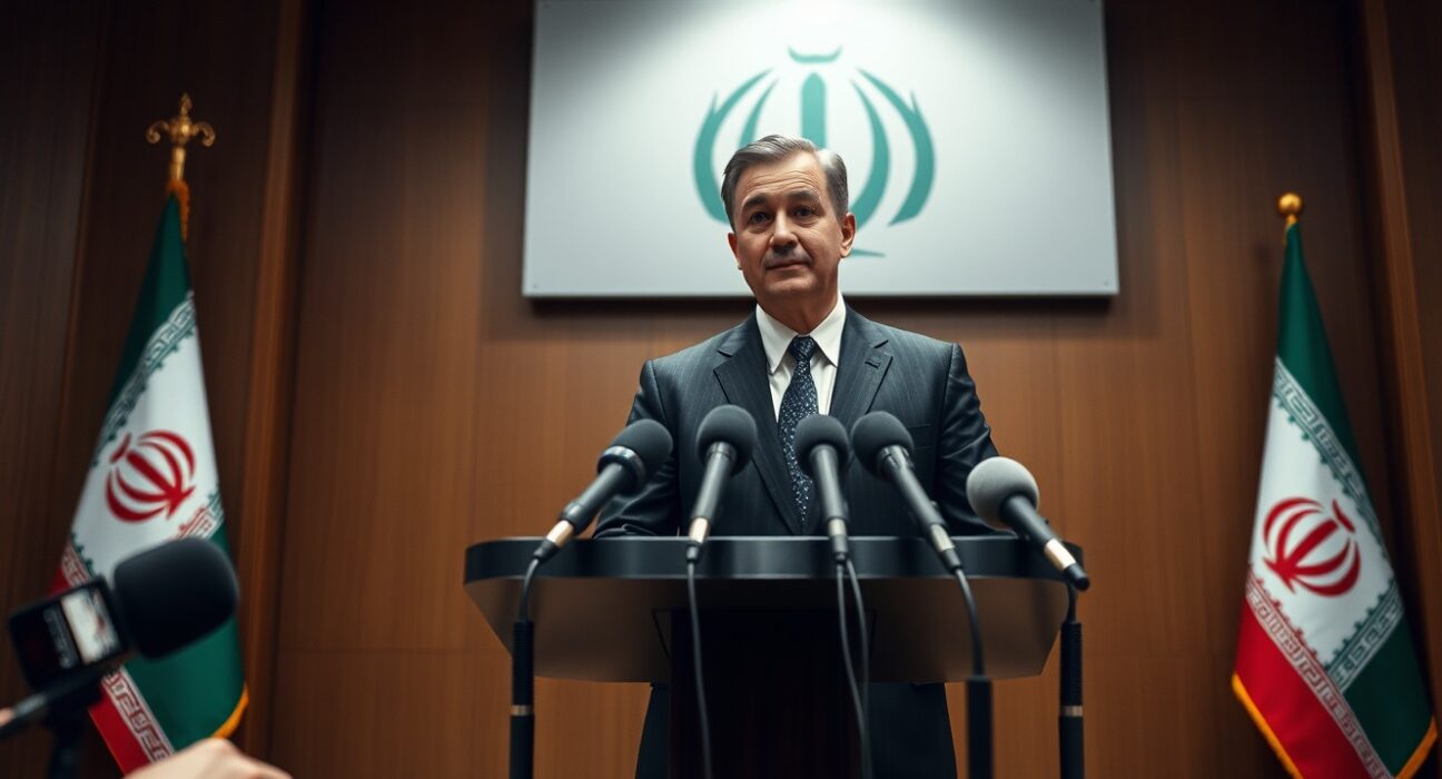 Iranian Foreign Ministry Spokesperson Esmaeil Baghaei at a press conference in Tehran