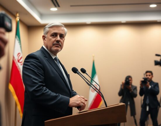 Iranian Foreign Ministry spokesman Baghaei at a press briefing in Tehran
