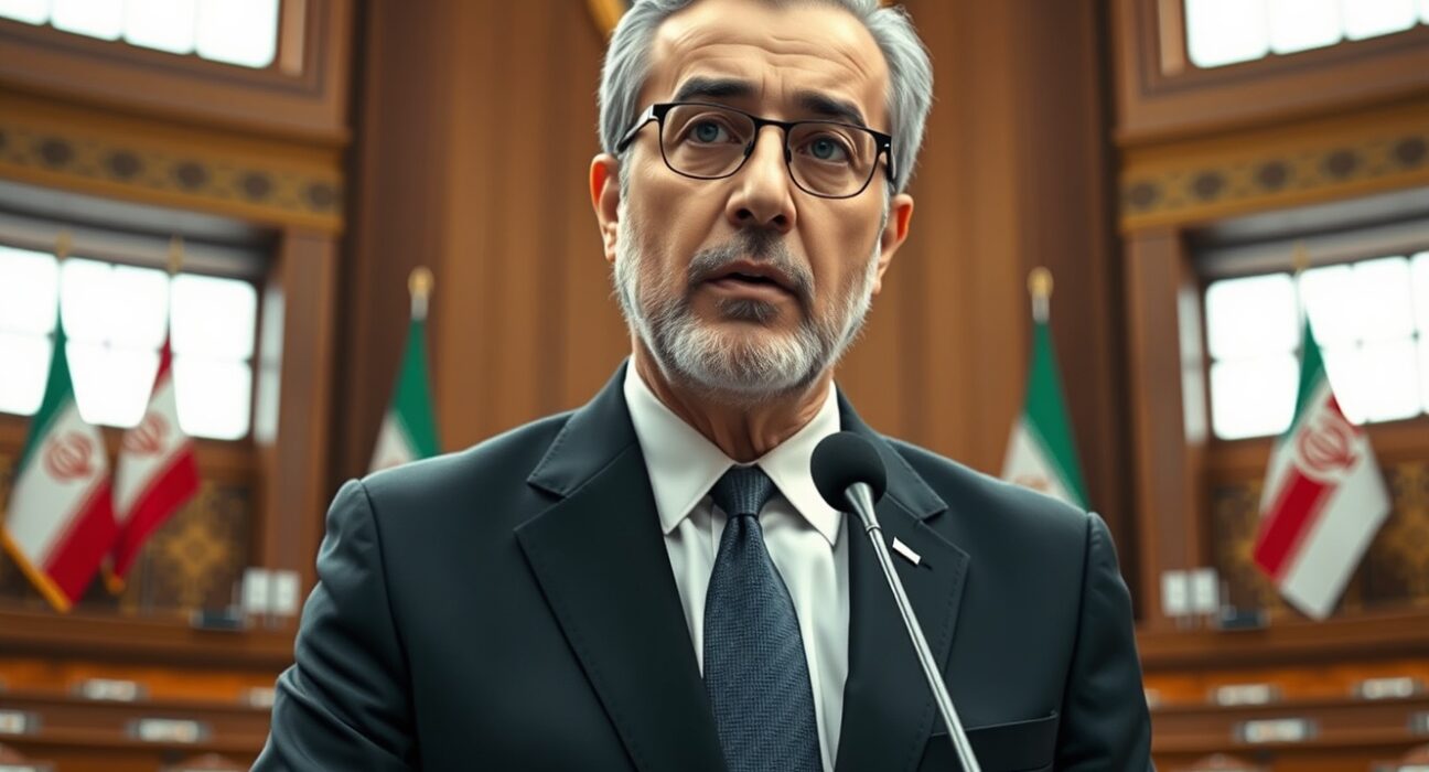 Ebrahim Azizi, Iranian parliamentary security chief, discussing Iran's ceasefire position and military strategy.