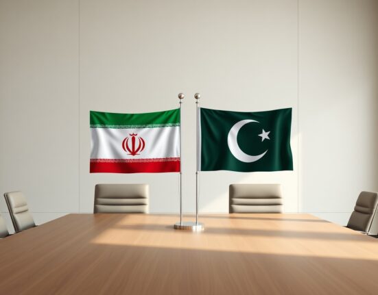 Symbolic representation of Iran and Pakistan diplomacy and the approved ceasefire agreement.