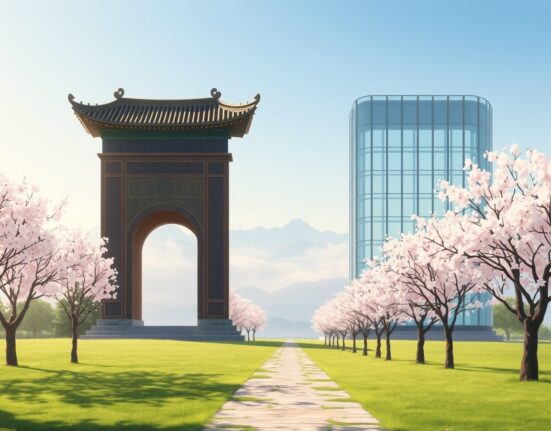 Symbolic representation of Iran CIA talks showing diplomatic connection between traditional and modern architecture