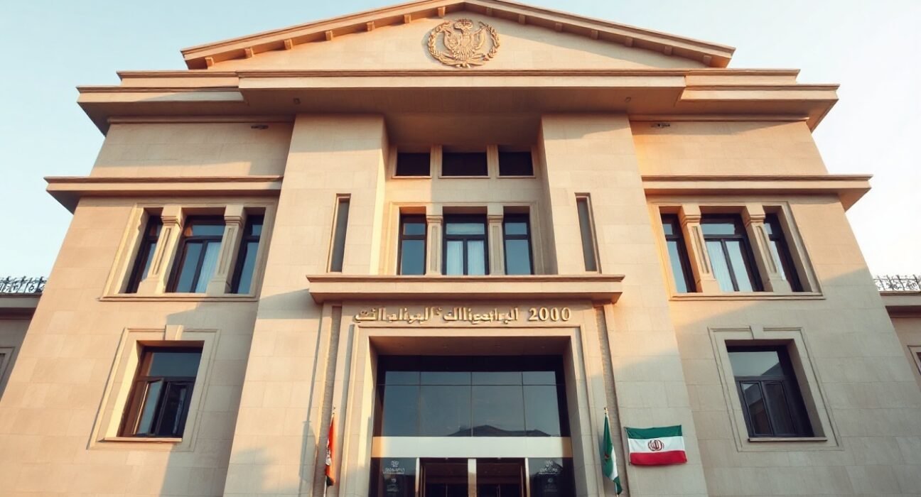 Iranian Foreign Ministry building in Tehran on a clear day