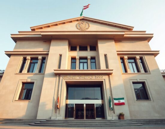 Iranian Foreign Ministry building in Tehran on a clear day