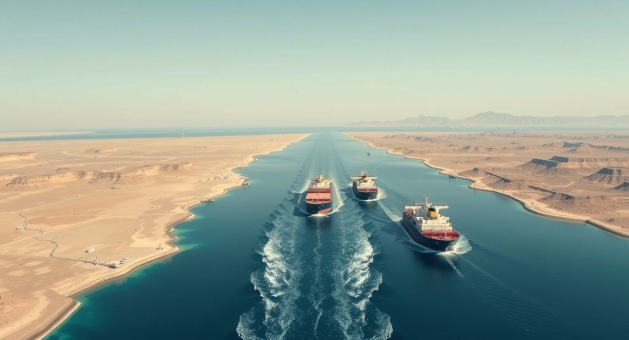 Strategic view of the Strait of Hormuz showing Iran's key pressure point on global energy shipping routes.