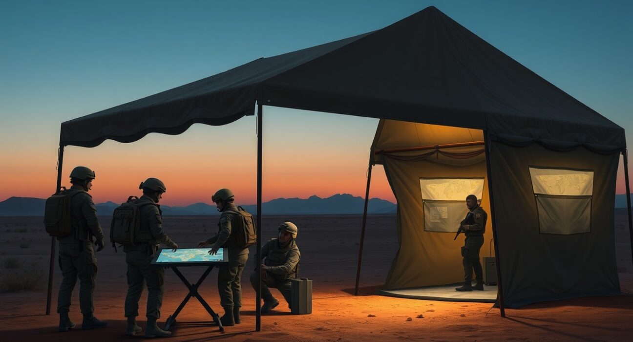 Iran Hezbollah joint military operation command center in desert region planning cross-border activities