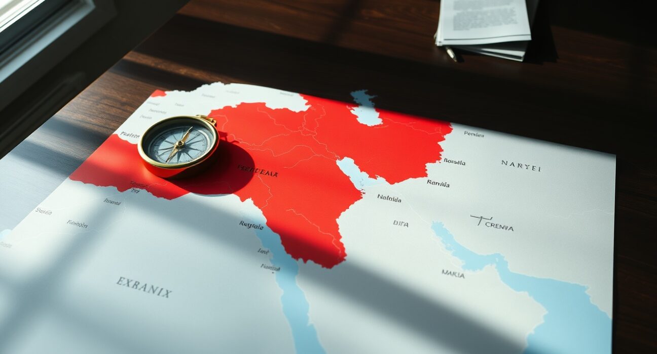 Geopolitical map analysis of Iran IRGC threat to US companies in Middle East region