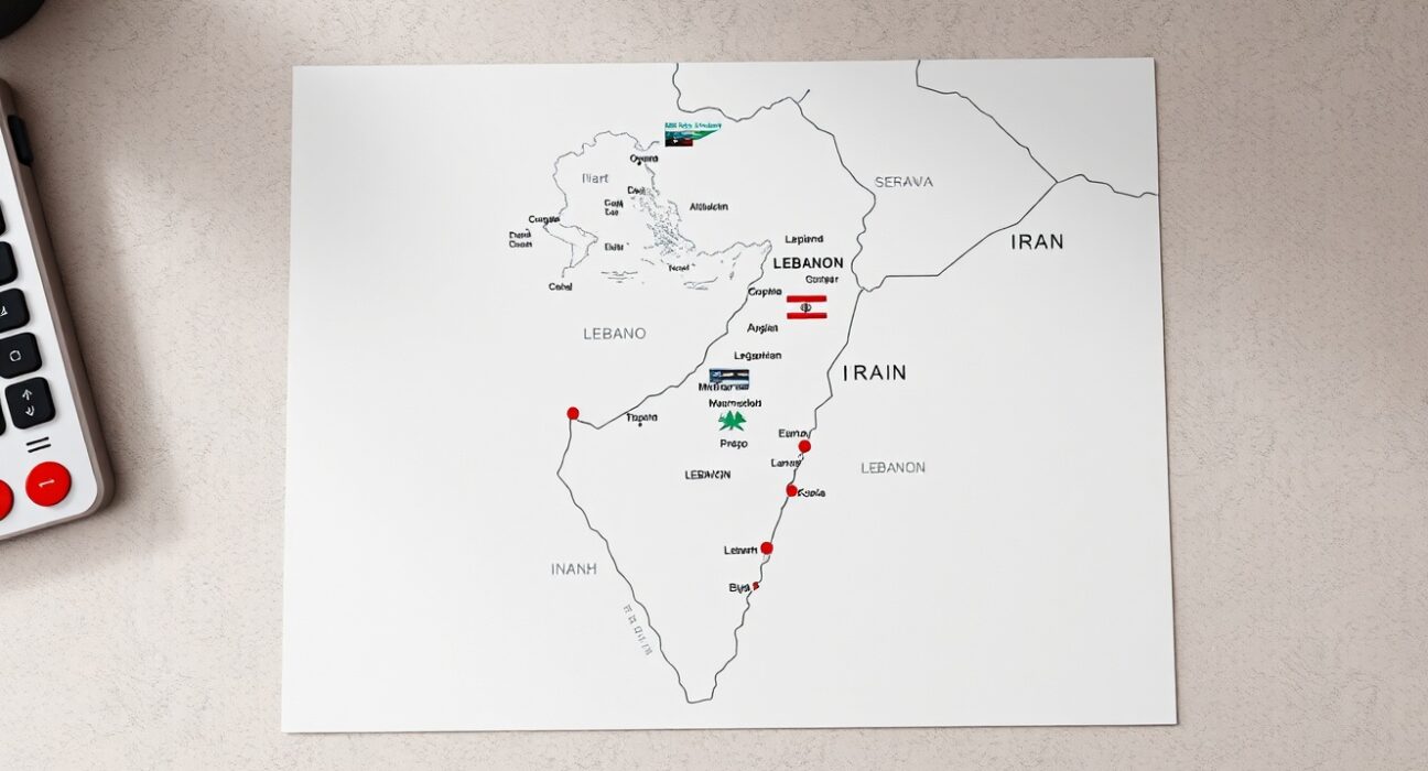 Map analysis of Iran Israel tensions and military strikes on Lebanon in 2025.