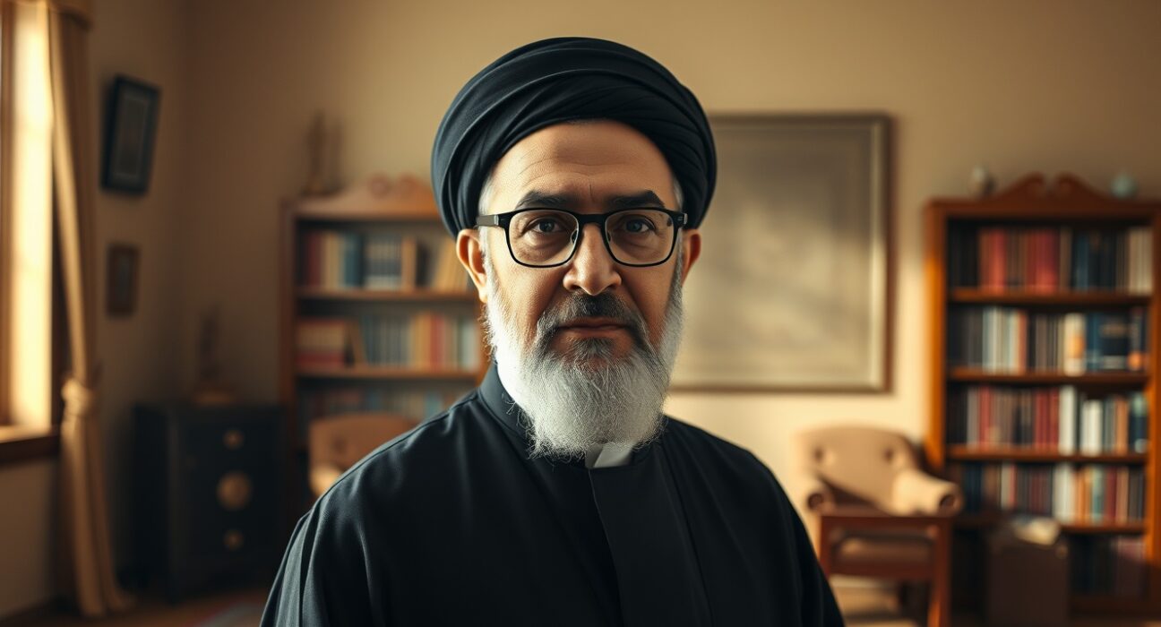 Mojtaba Khamenei, potential successor as Iran's next supreme leader, in formal clerical attire.