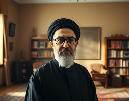 Mojtaba Khamenei, potential successor as Iran's next supreme leader, in formal clerical attire.