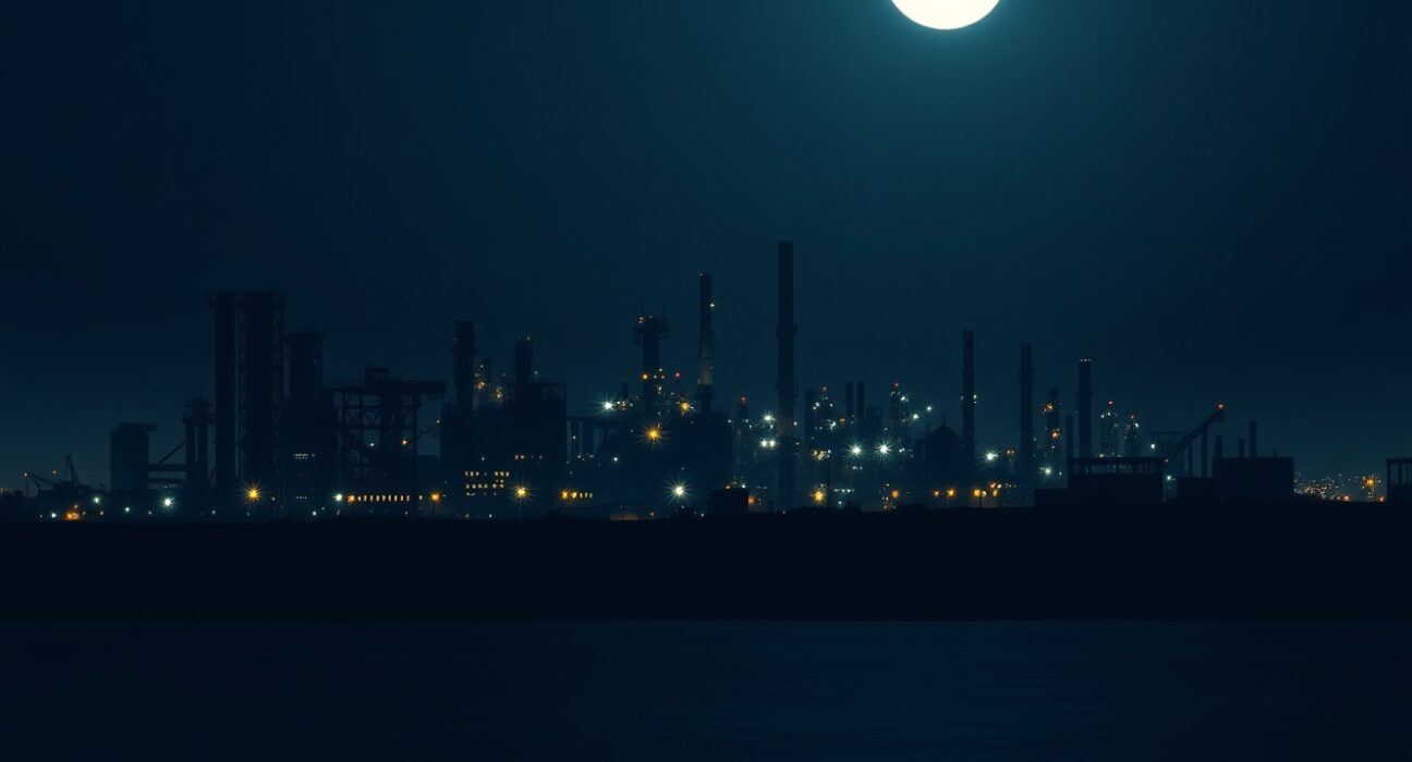 Haifa refinery complex after Iran's missile attack on Israel's Bazan oil company