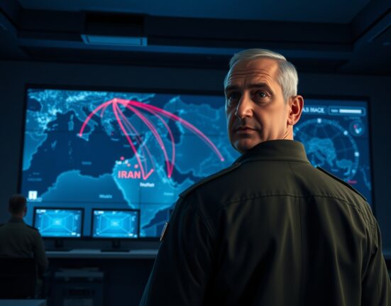 Israeli military command center monitoring Iranian missile trajectories toward Israel during 2025 security crisis