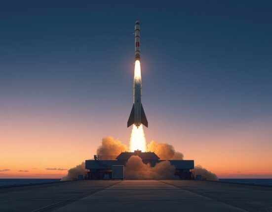 Ballistic missile launch targeting the U.S.-UK military base on Diego Garcia.