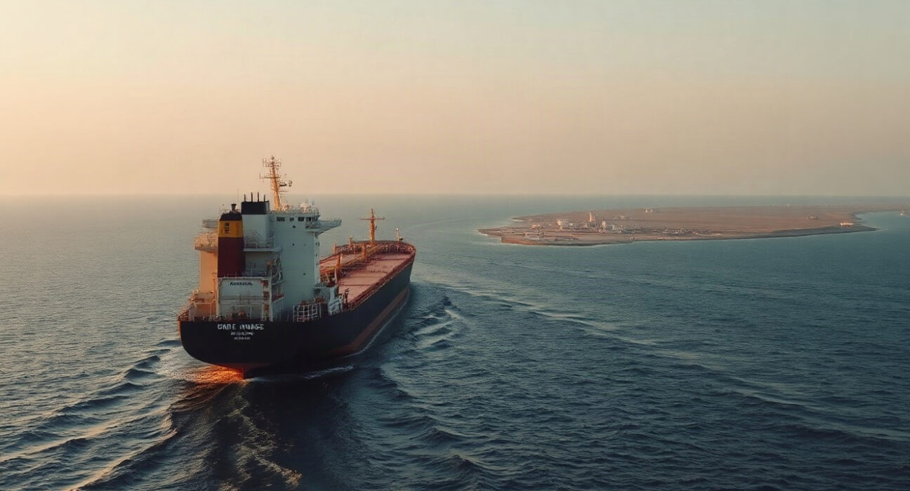 Oil tanker transits the Strait of Hormuz as Iran and Oman discuss interim reopening.