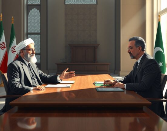 Diplomatic meeting between Iranian and Pakistani officials discussing US demands in 2025