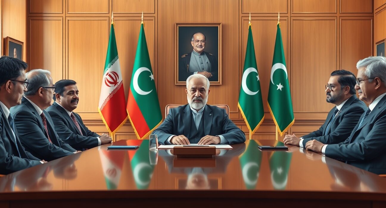 Iranian Parliament Speaker Mohammad Bagher Qalibaf in diplomatic talks with Pakistani officials in Islamabad.