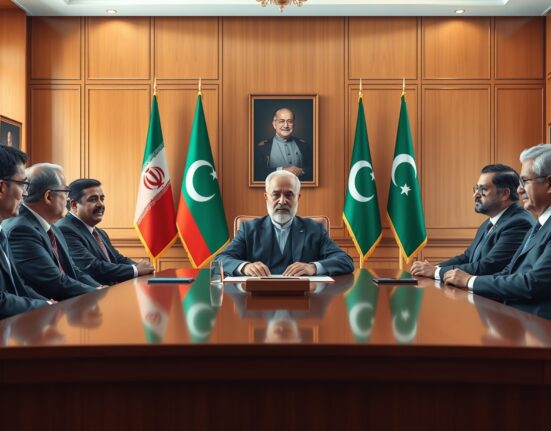 Iranian Parliament Speaker Mohammad Bagher Qalibaf in diplomatic talks with Pakistani officials in Islamabad.