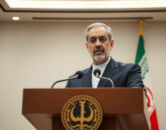 Iranian President Masoud Pezeshkian delivering statement on war and diplomacy in 2025