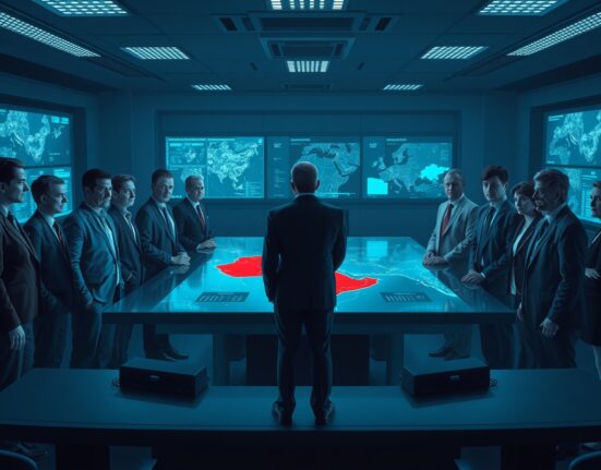 US intelligence analysts assess Iran's potential reaction to a Trump presidential victory in a secure operations center.