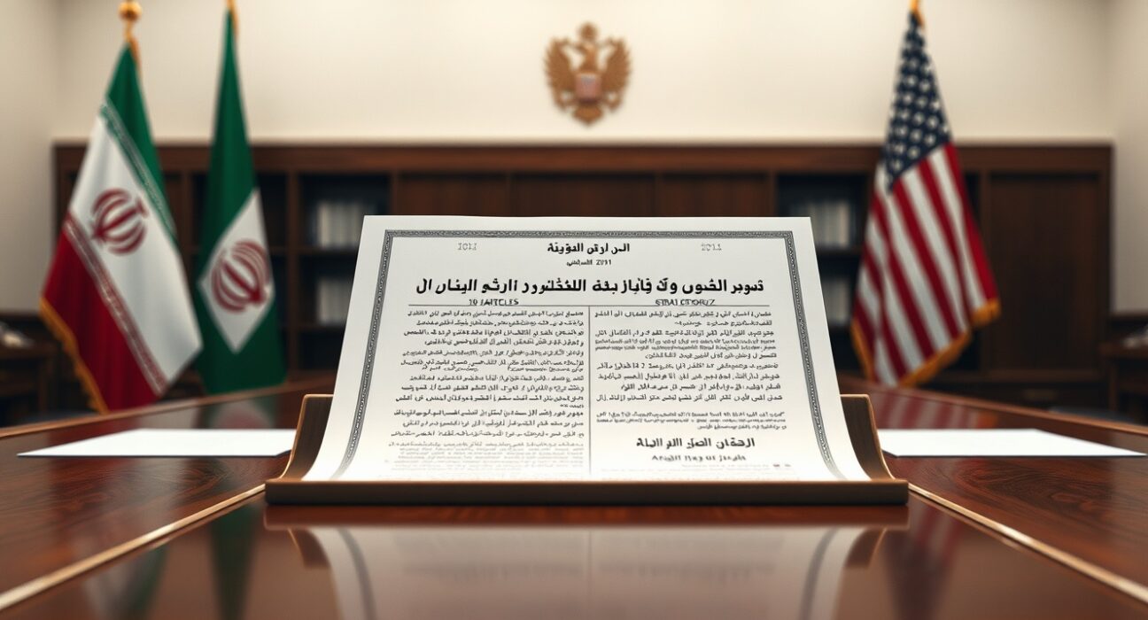 Iran rejects US proposal to end war with diplomatic document showing 10 articles including sanctions and Strait of Hormuz demands.