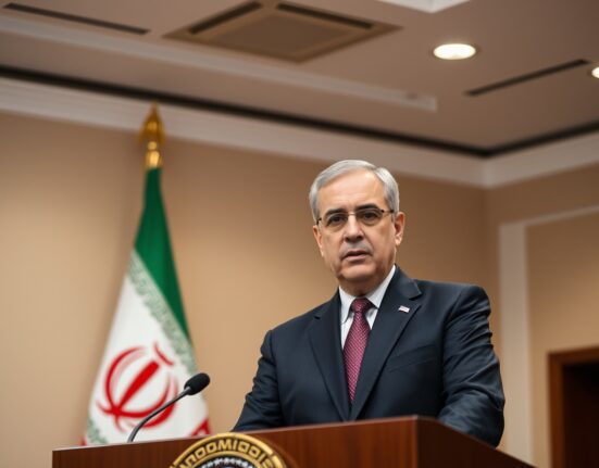 Iranian President Masoud Pezeshkian delivers a statement on security guarantees and conflict resolution.
