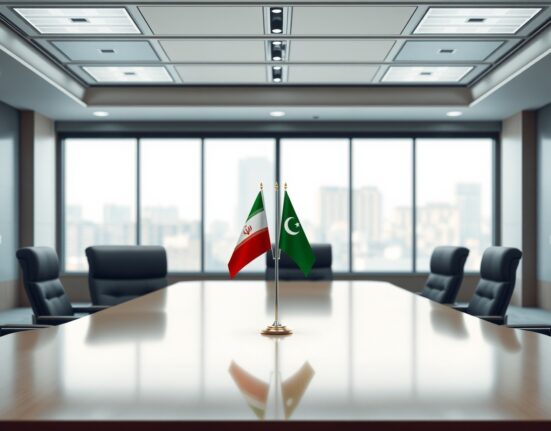 Empty negotiation table symbolizing Iran's absence from Pakistan talks on regional diplomacy.