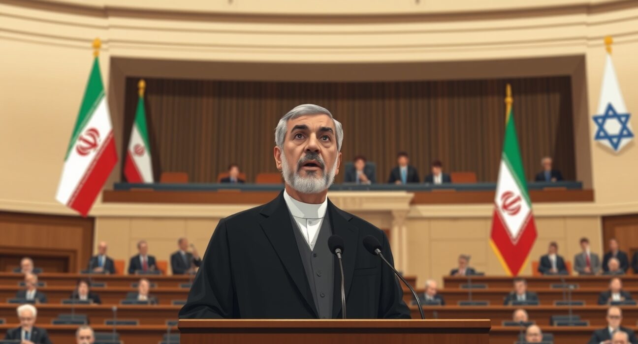 Iranian Parliament Speaker Mohammad Bagher Qalibaf dismisses Israeli defense minister remarks as nonsense during a parliamentary session