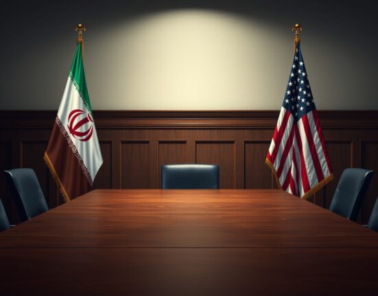 Symbolic representation of the diplomatic stalemate between Iran and the United States.
