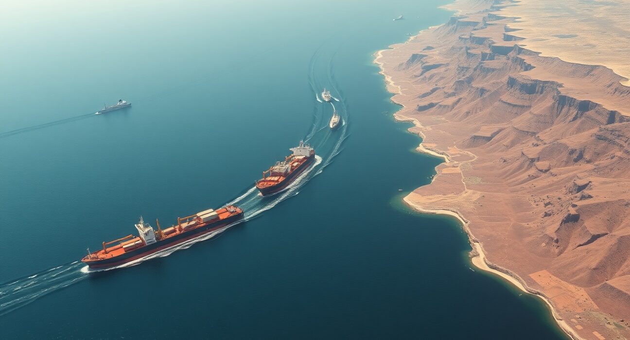 Strategic importance of the Strait of Hormuz for global oil shipping and regional security.