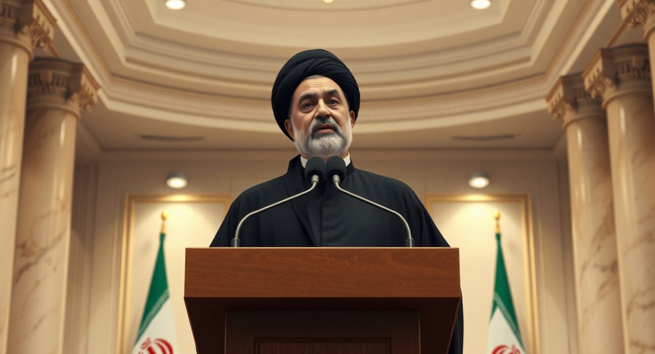 Iran's new Supreme Leader Mojtaba Khamenei delivering statement about Minab airstrike revenge