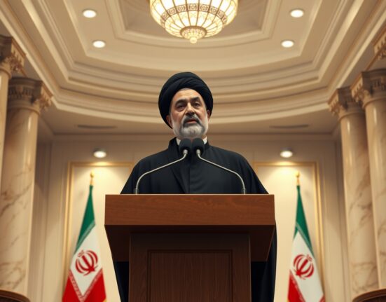 Iran's new Supreme Leader Mojtaba Khamenei delivering statement about Minab airstrike revenge
