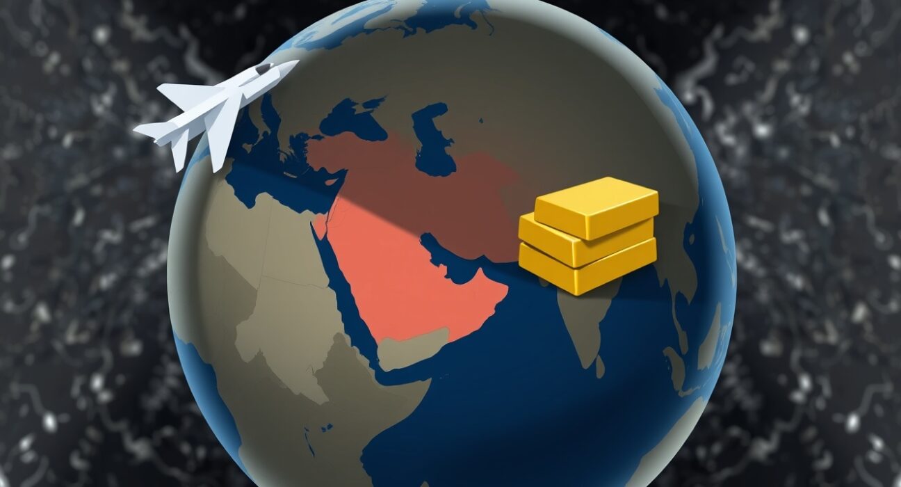 Symbolic globe representing Iran's threat to financial entities funding the US military budget.