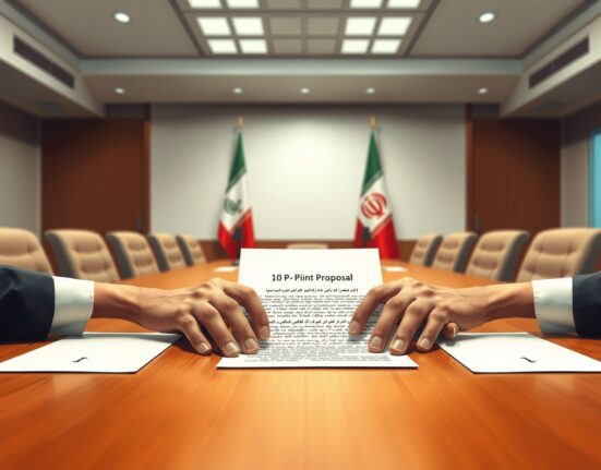 Diplomatic document representing the Iran US negotiations and 10-point ceasefire proposal.