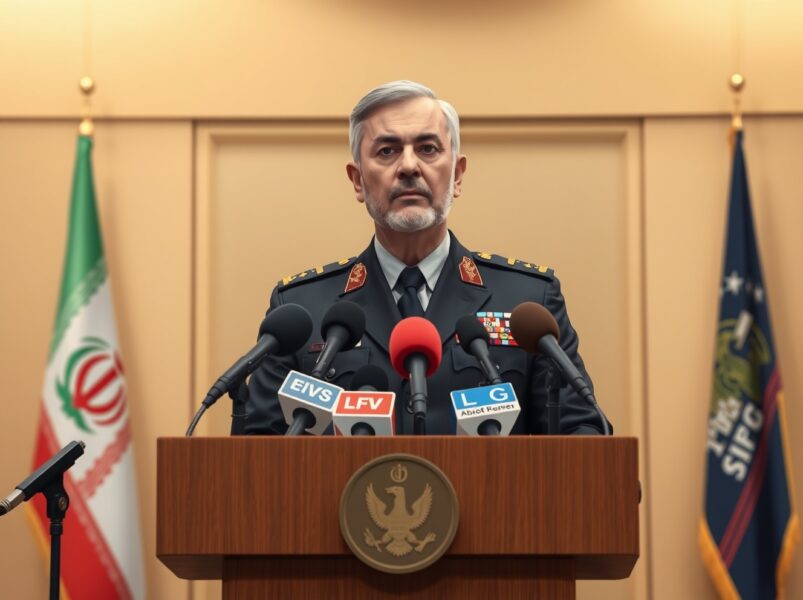 Iranian security official warns about prolonged war conflict during press briefing on regional tensions