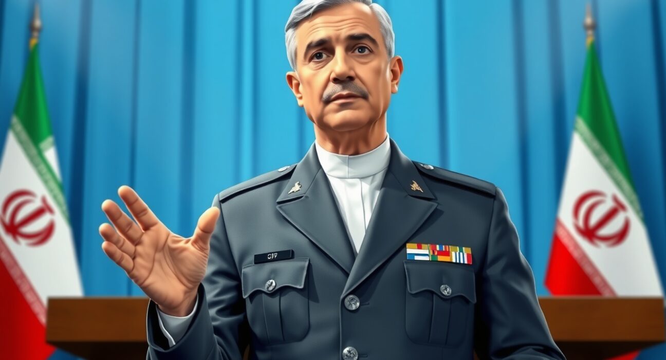 Iranian military spokesperson warning of imminent larger attack during press briefing