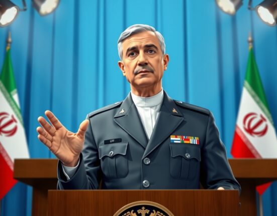 Iranian military spokesperson warning of imminent larger attack during press briefing