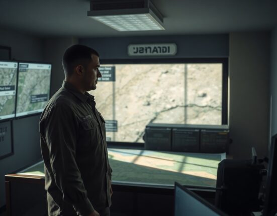 Israeli Defense Minister Katz in a command center with maps of Lebanon and Beirut's Dahieh district.