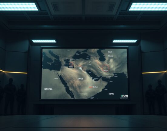 Strategic military map showing Israel-Iran conflict zones during ongoing ceasefire violations