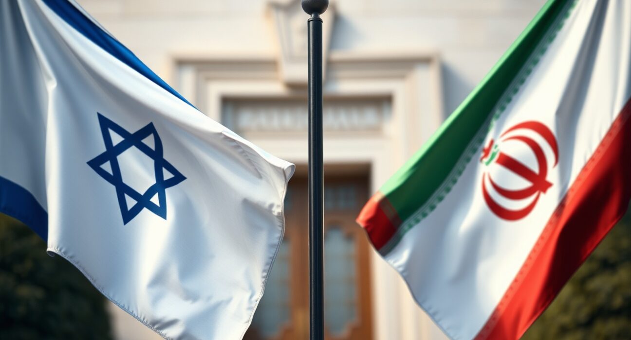 Symbolic representation of Israel Iran tensions over US embassy attacks in Iraq
