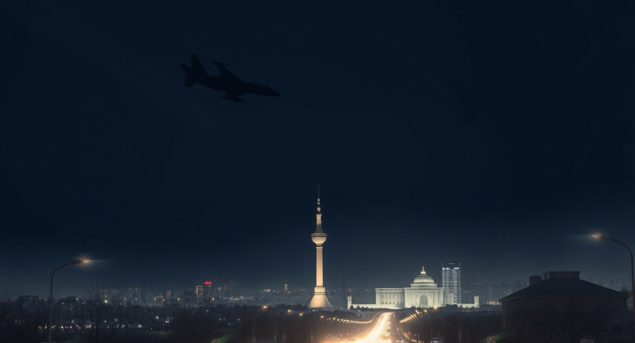 Military aircraft over Tehran during Israeli strikes showing regional conflict escalation