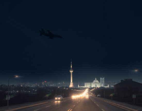 Military aircraft over Tehran during Israeli strikes showing regional conflict escalation