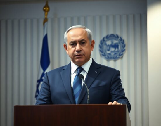 Israeli Prime Minister Benjamin Netanyahu speaking at a press conference in Jerusalem