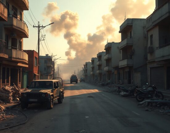 Smoke rises over damaged buildings in southern Lebanon after clashes between Israeli forces and Hezbollah