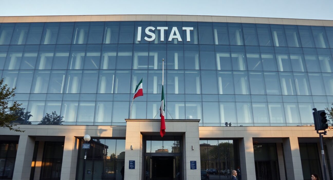 Italian National Institute of Statistics (ISTAT) building in Rome, representing Italy's inflation data release.