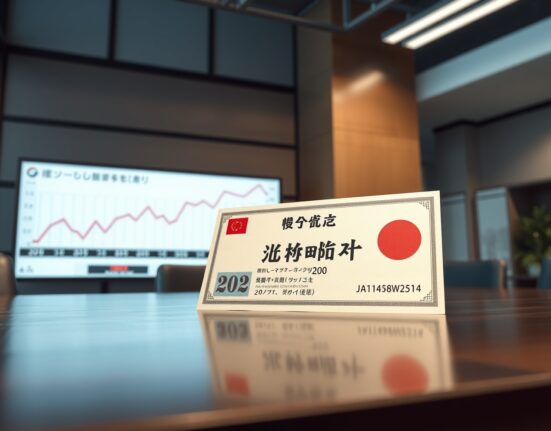 Japanese government bond certificate representing the surge to a 26-year high yield.